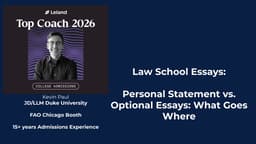 Law School Essays - Personal Statement vs. Optional statements: What Goes Where