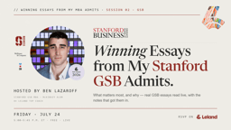 Winning Essays from My Stanford GSB Admits