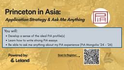 Princeton in Asia: Application Strategy & Ask Me Anything