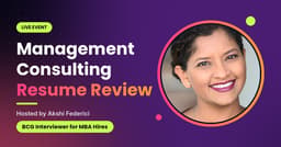 Management Consulting Resume Review