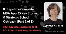 8 Steps to a Complete MBA App: 2) Key Stories & Strategic School Outreach