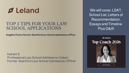 Top 5 Tips for Your Law School Apps by Indrani, Former SLS Admissions Officer!