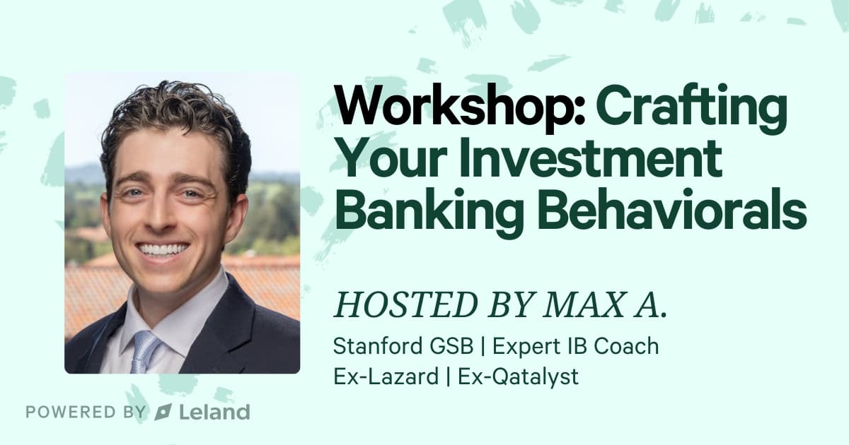 Crafting Your Investment Banking Behaviorals