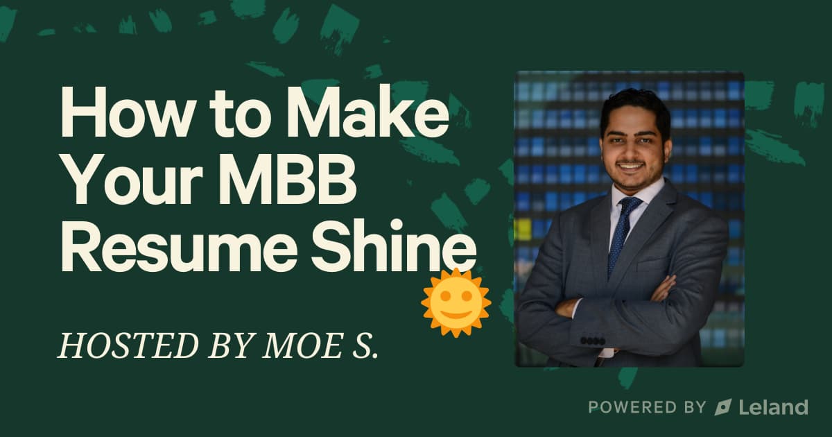 Make Your Resume Shine for MBB+ Recruiting