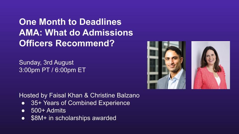 One Month to Deadlines AMA: What do Admissions Officers Recommend? 