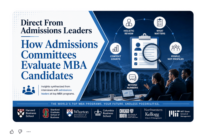 Direct From Admissions Leaders: How Admissions Committees Evaluate MBA Candidate