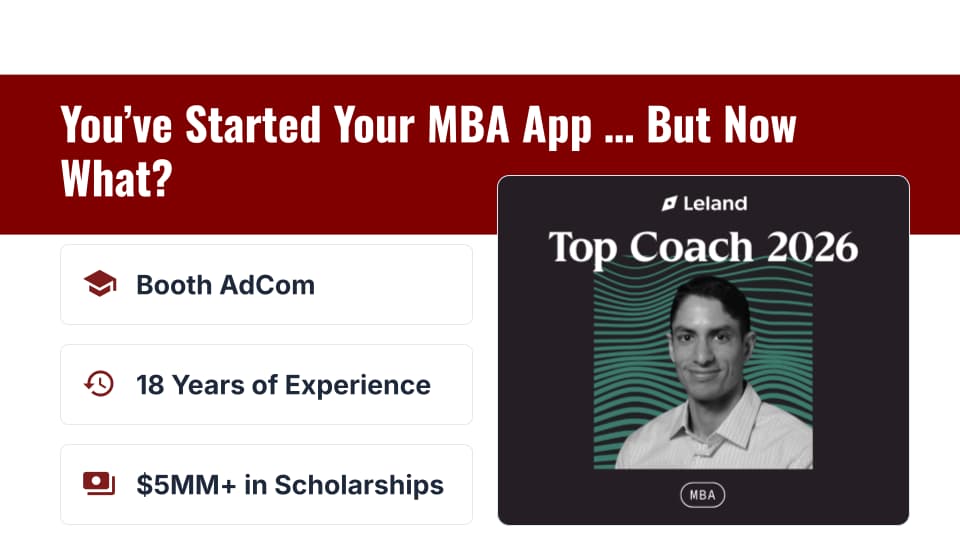 You've Started Your MBA App … But Now What?