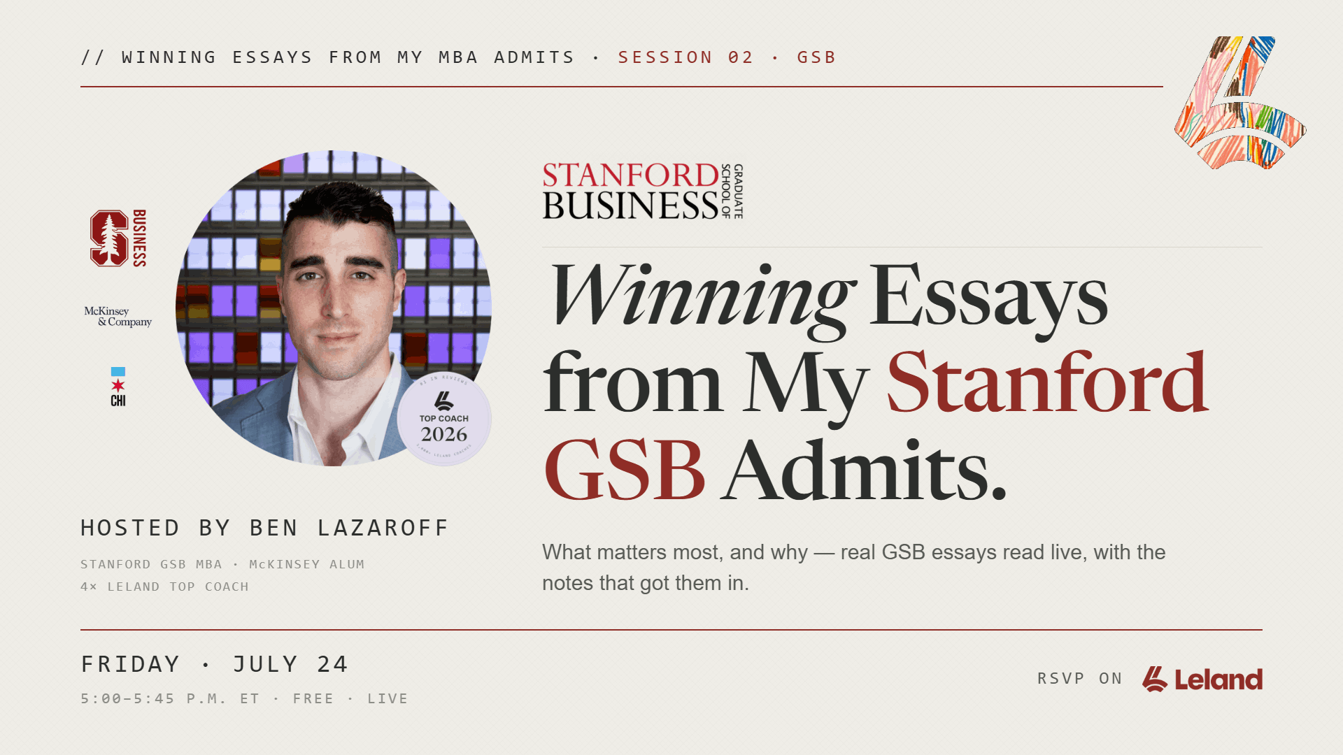 Winning Essays from My Stanford GSB Admits