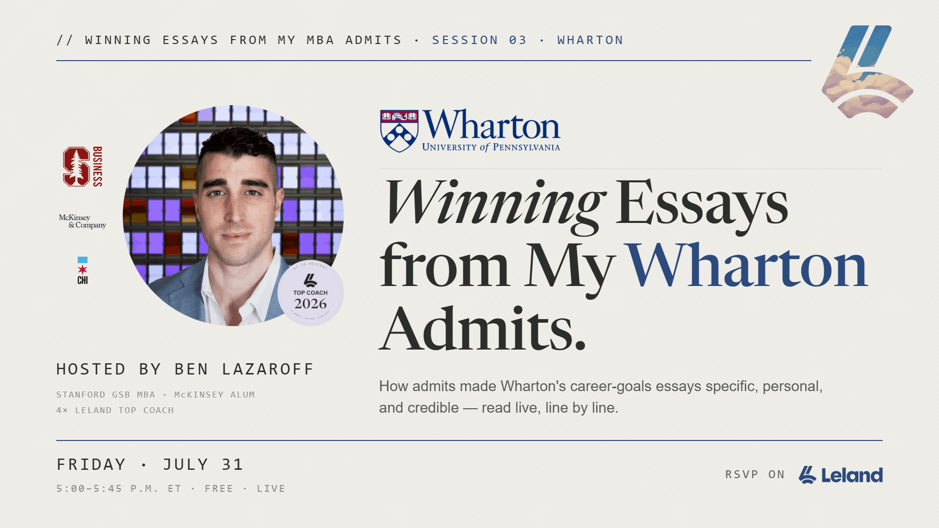 Winning Essays from My Wharton Admits