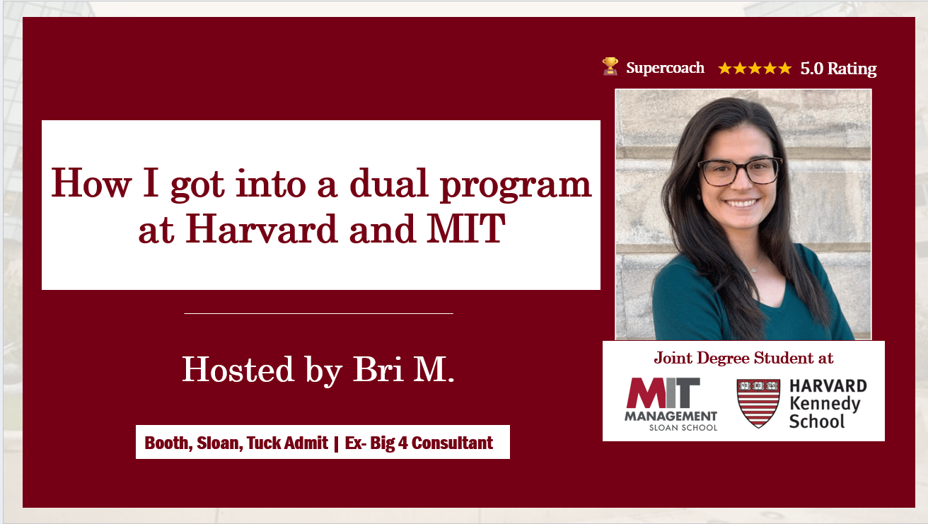 How I got into a dual program at Harvard and MIT