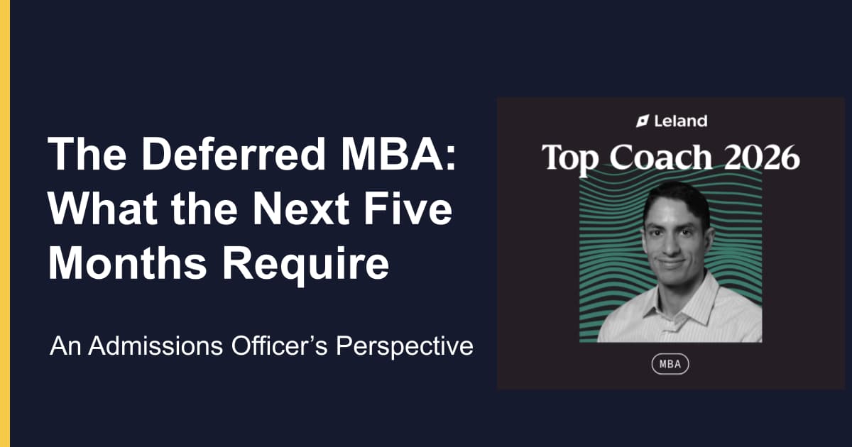 The Deferred MBA, End to End: What the Next Five Months Require