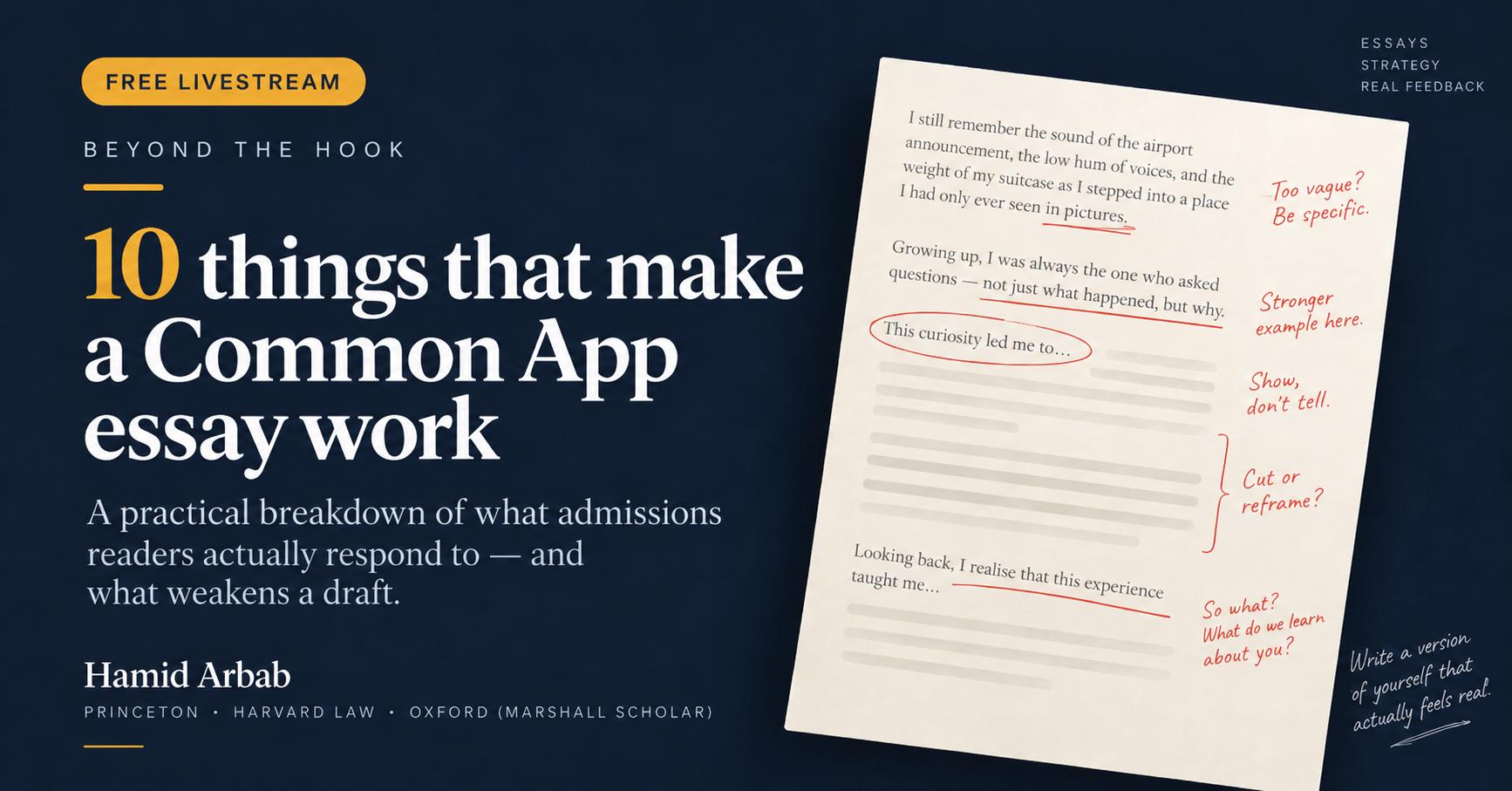 Beyond the Hook: 10 Things That Make a Common App Essay Work