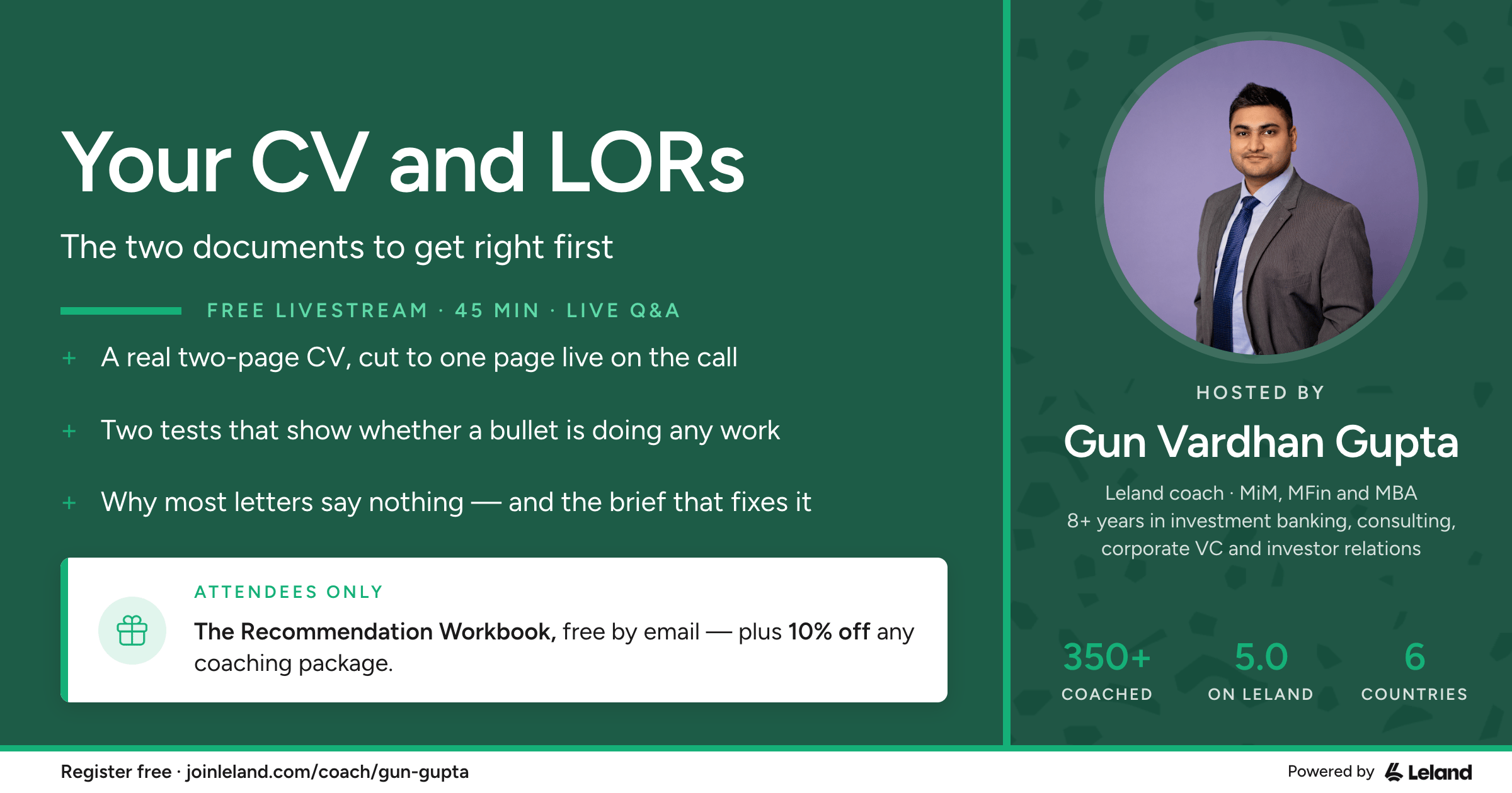 CV and LORs (Recommendation letters): Two documents to get right first
