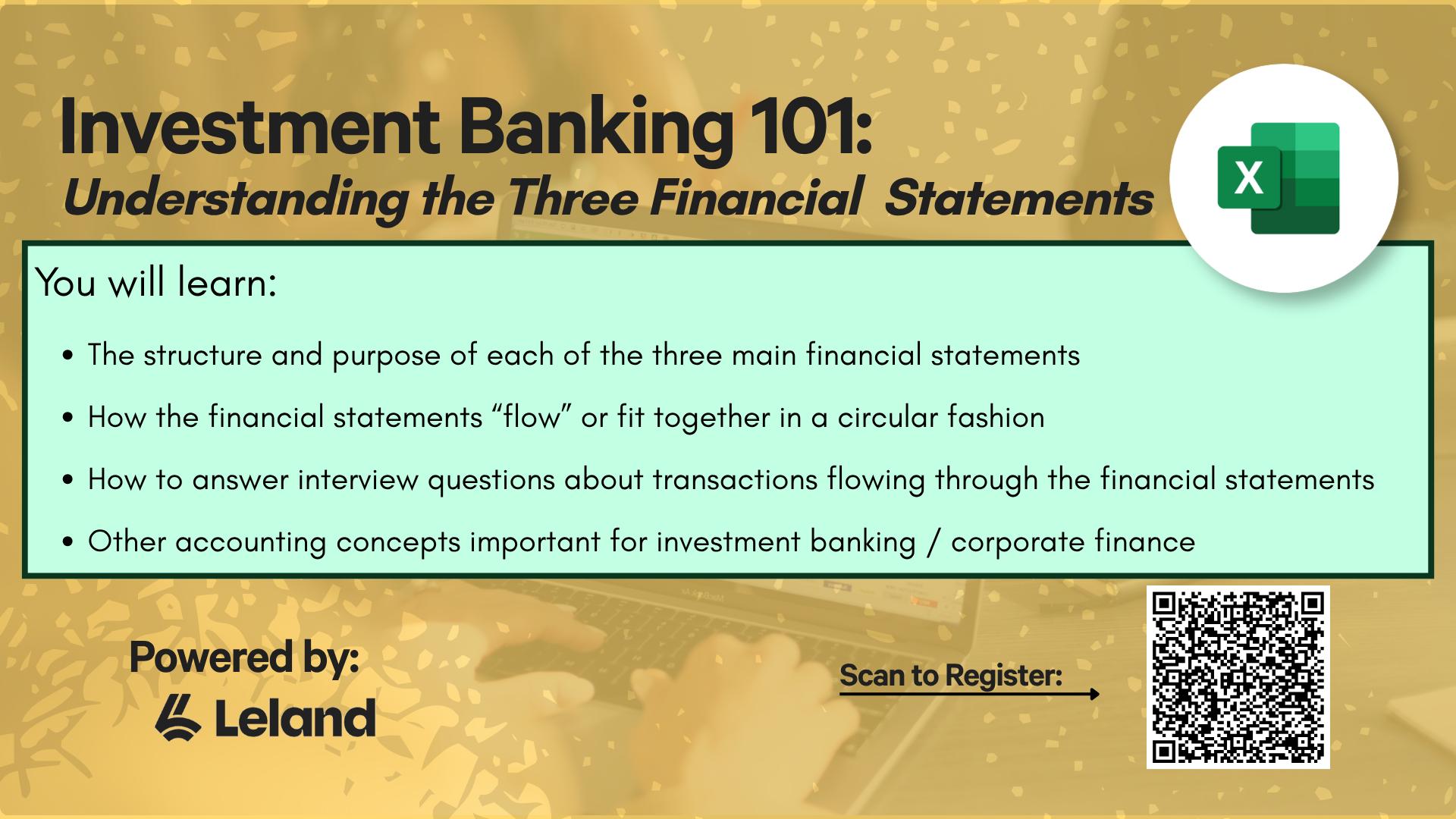 Investment Banking 101: Understanding the Three Financial Statements