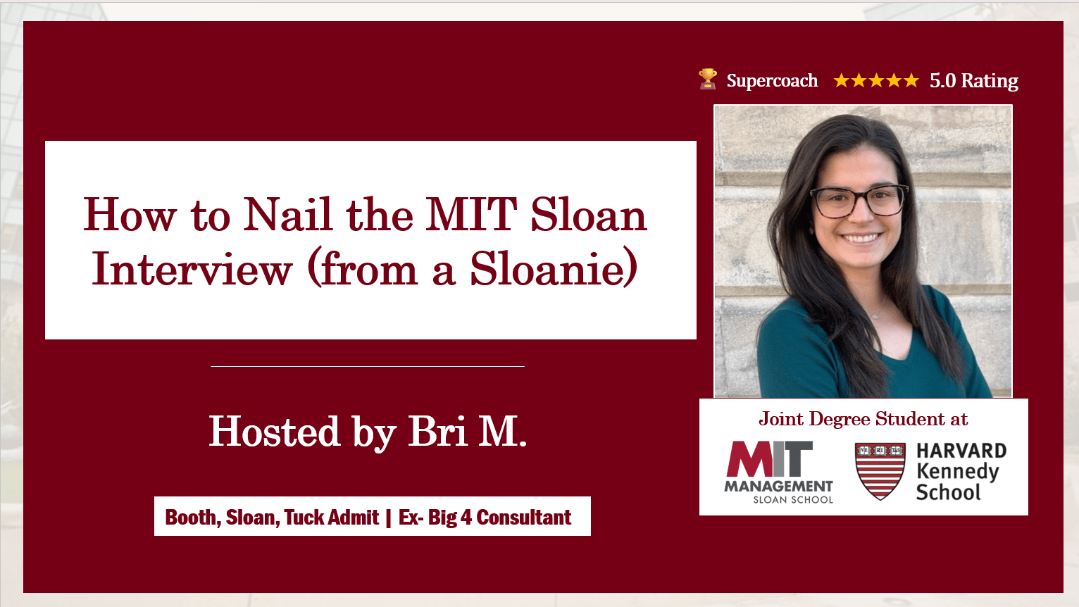How to Nail the MIT Sloan Interview (from a Sloanie)