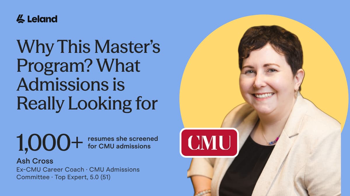 Why This Master's Program? What Admissions is Really Looking for