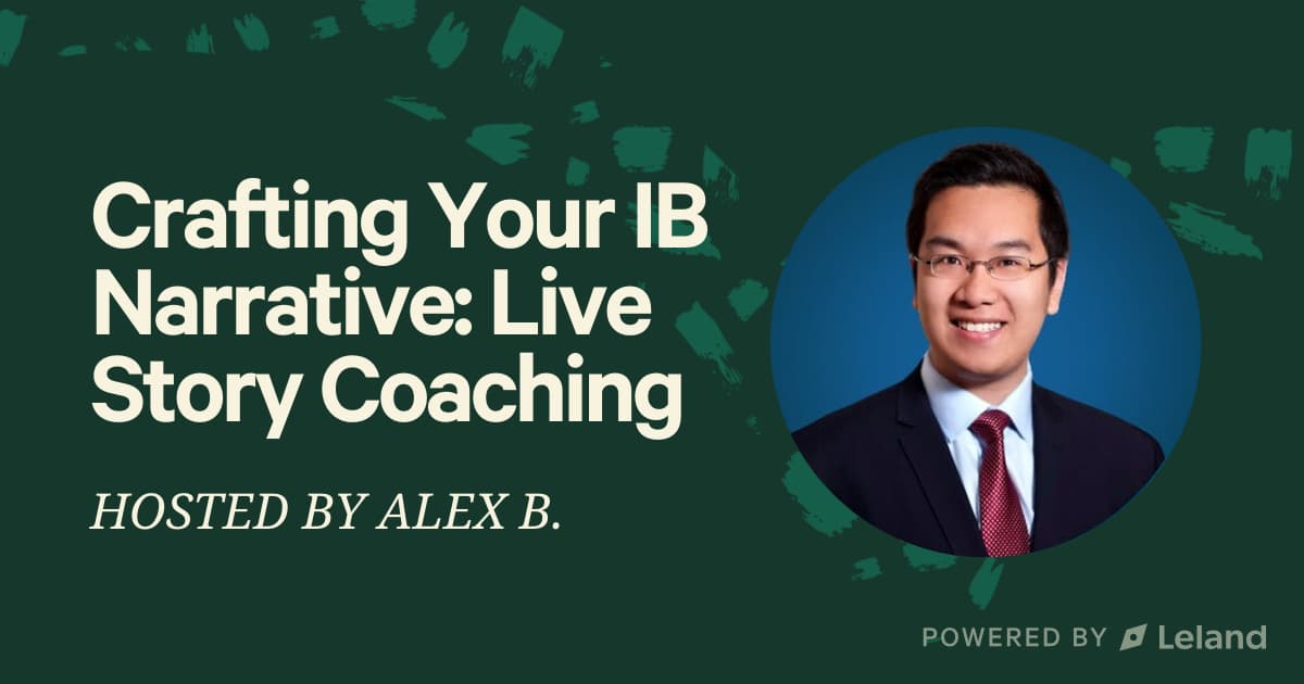 Crafting Your IB Narrative: Live Story Coaching