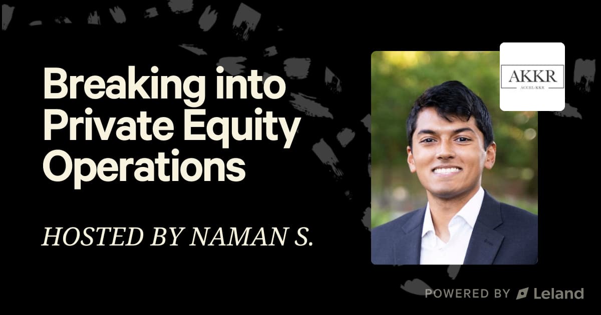 Breaking into Private Equity Operations