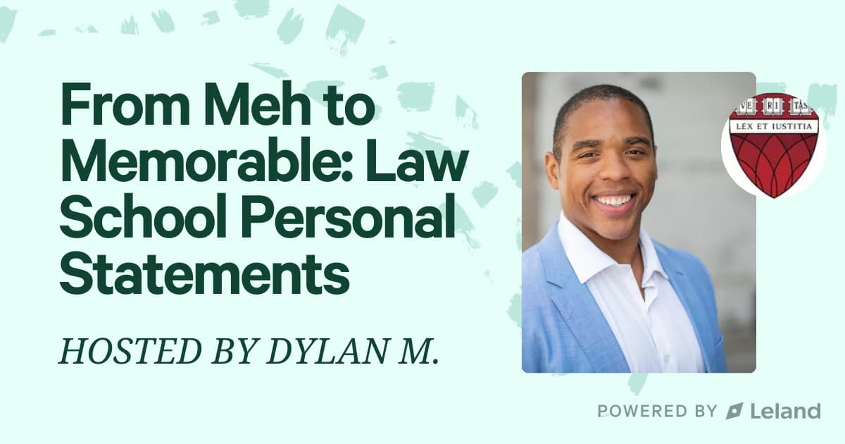From Meh to Memorable: Law School Personal Statements