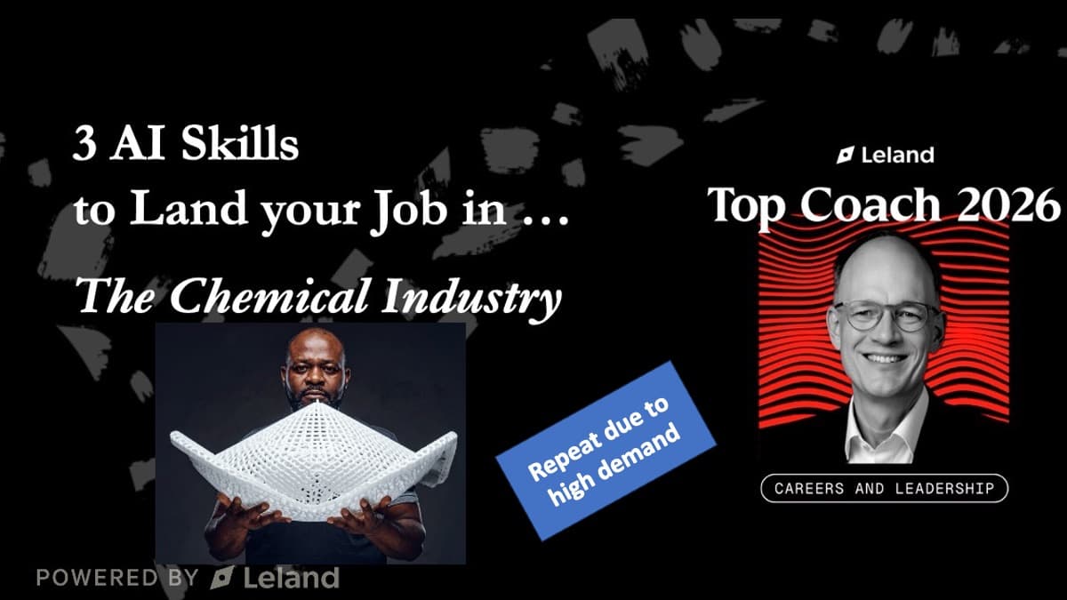 3 AI Skills to Land your Job in ... The Chemical Industry