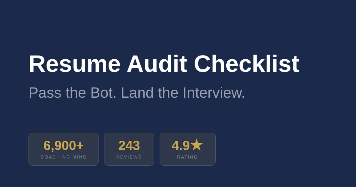 Resume Audit Checklist