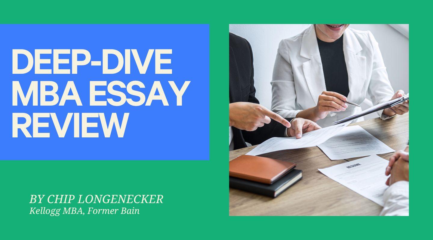 MBA One School Essay Review (20% discount!)