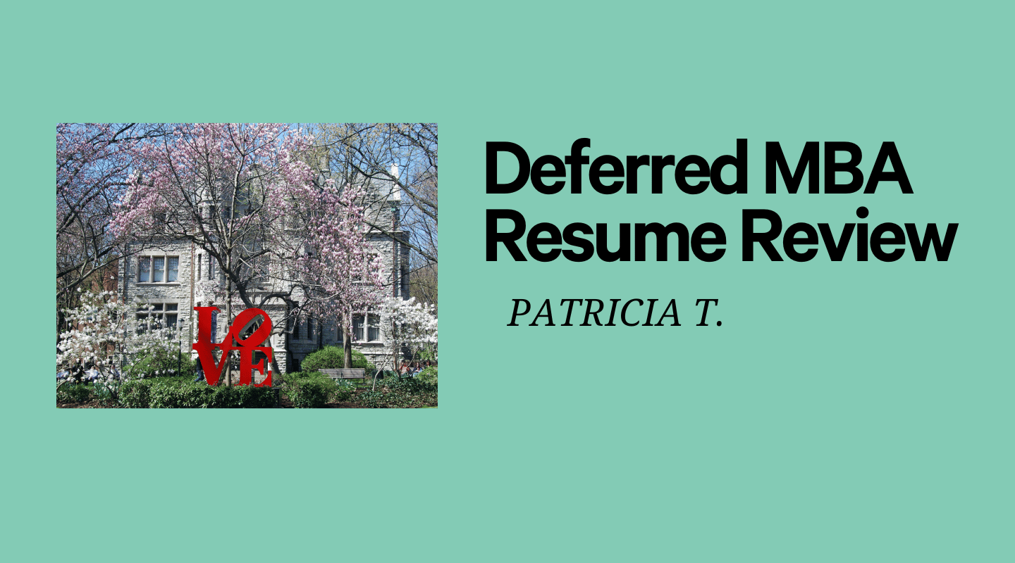 Deferred MBA Resume Review To-Go: Highlight Your Impact! 