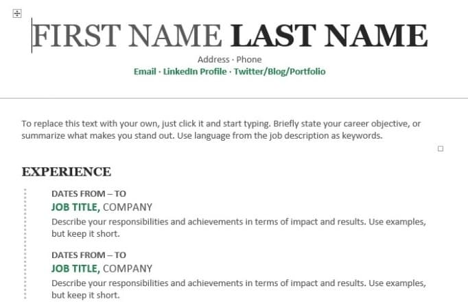 Resume Drafting & Finalization