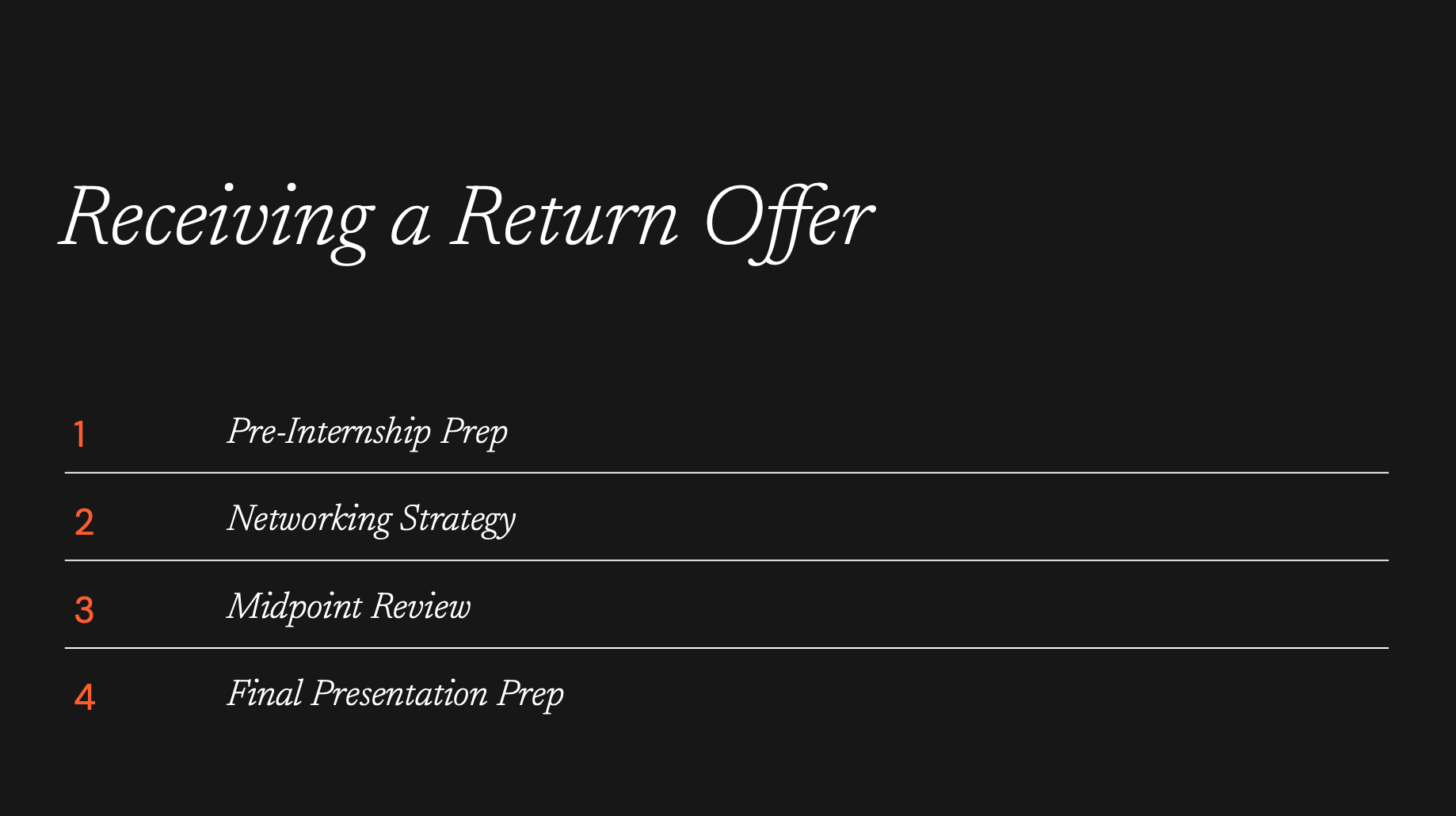 Getting a Return Offer - Navigating an MBA Summer Internship