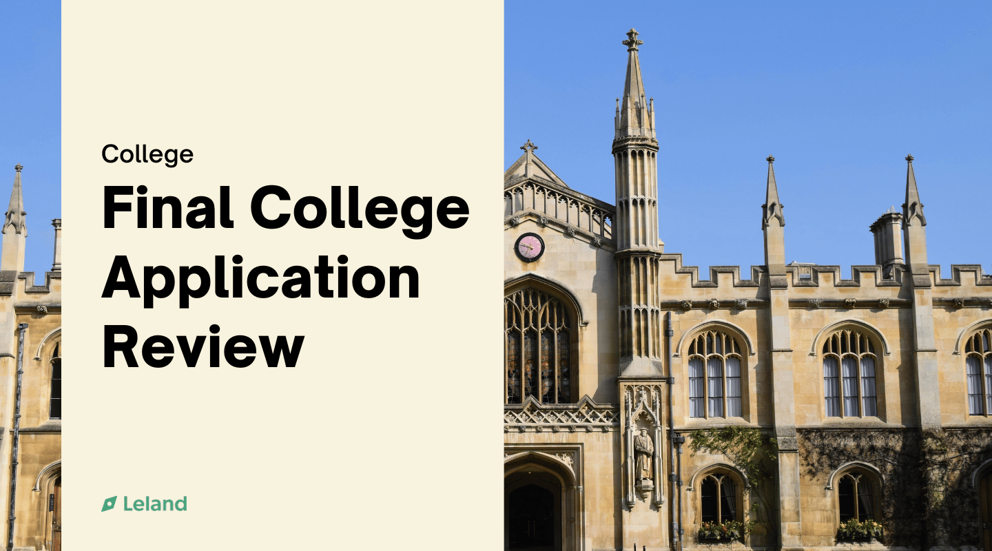 Final College Application Review 