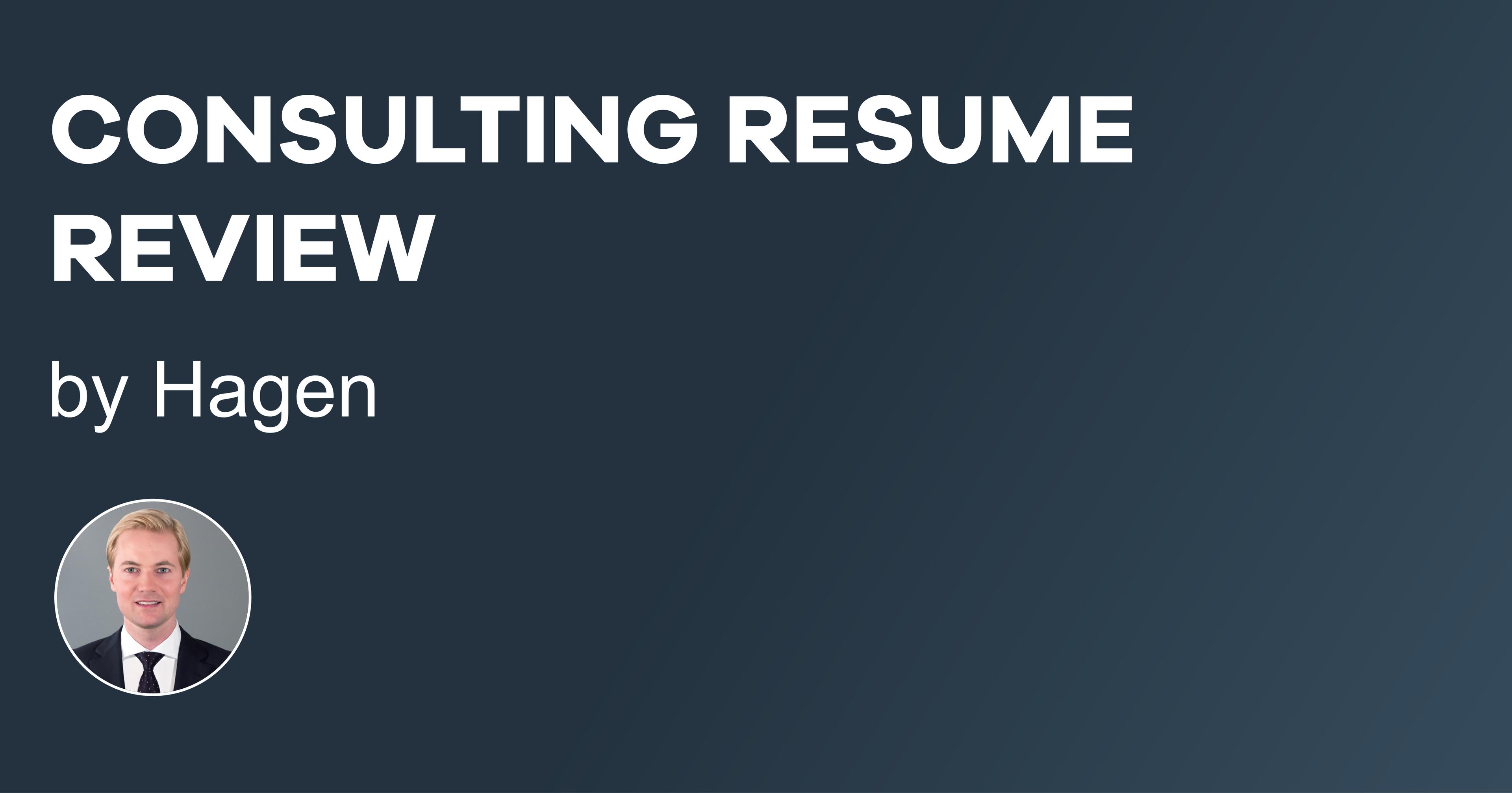Consulting Resume Review