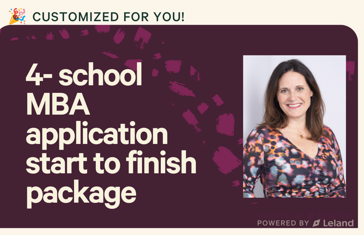 Four school MBA application package -- start to finish- standard