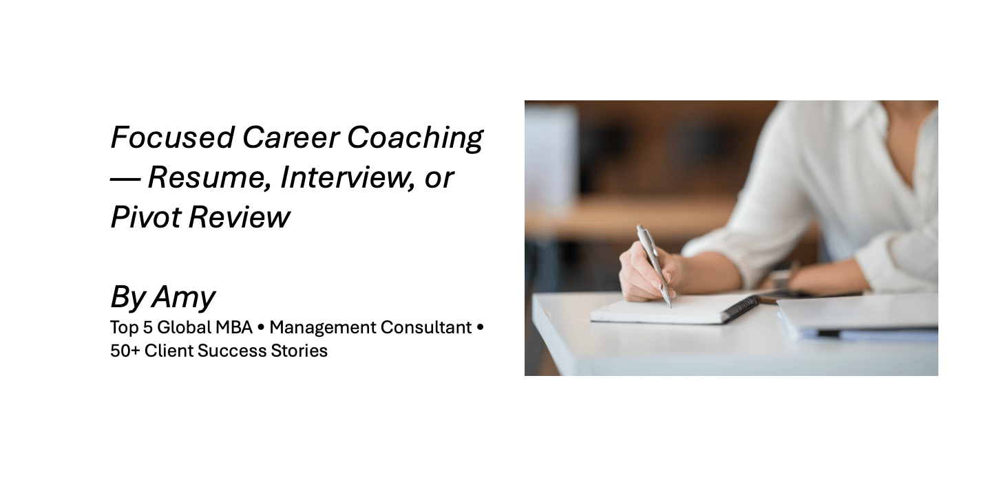 Focused Career Coaching — Resume, Interview, or Pivot Review (1 hr)
