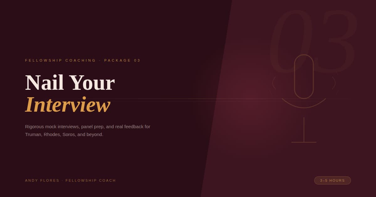 Nail Your Scholarship/Fellowship Interview