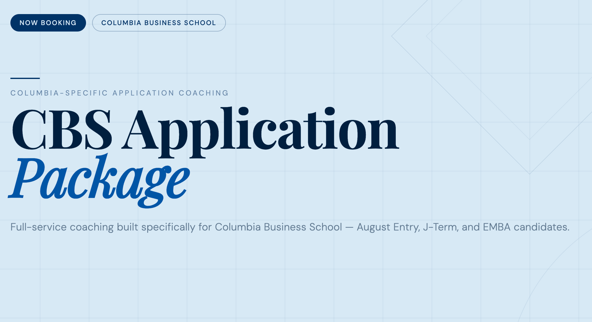 CBS Application Package (August Entry, J-Term, or EMBA) 