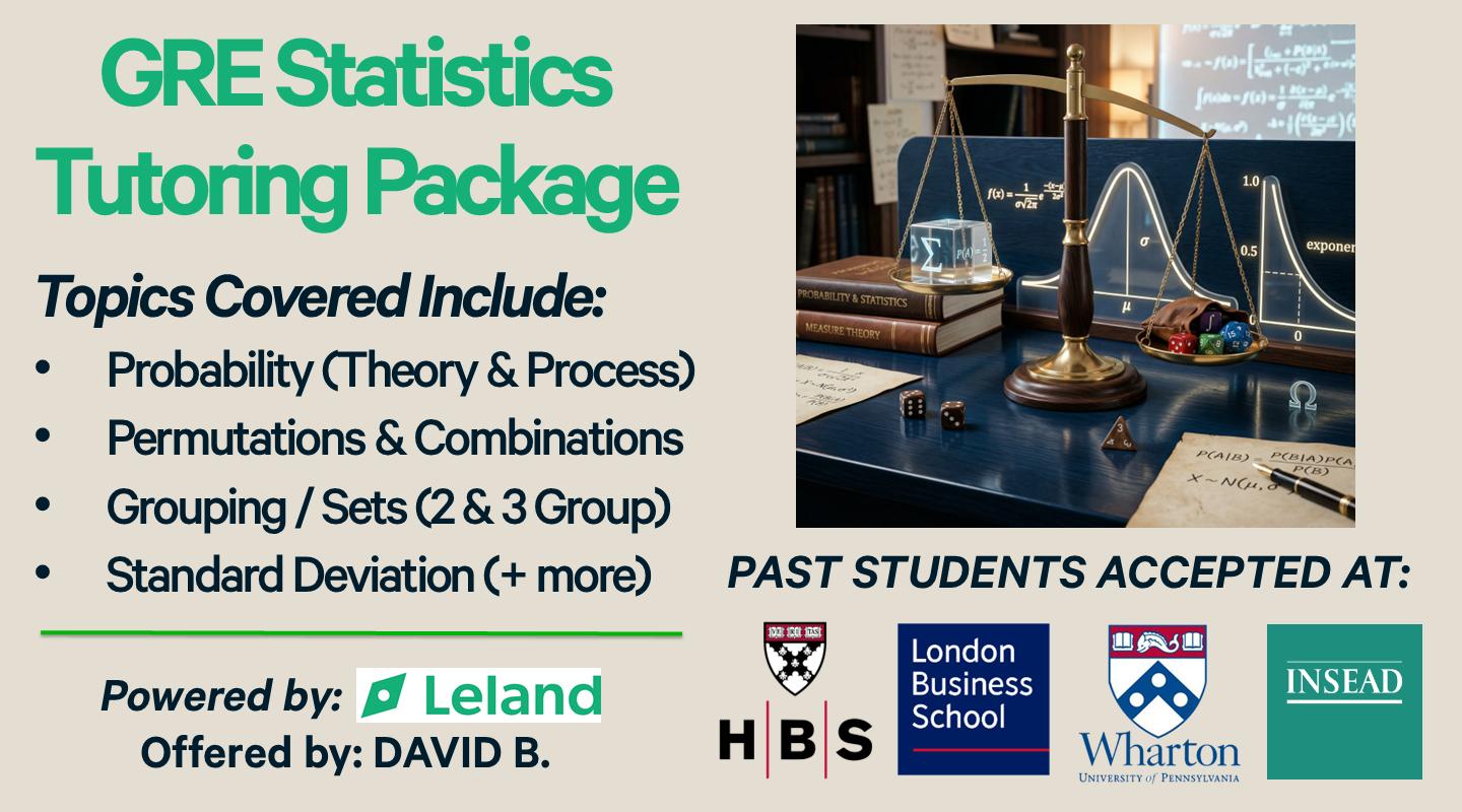 GRE Statistics Package (including Probability, Perms & Combs, & more)