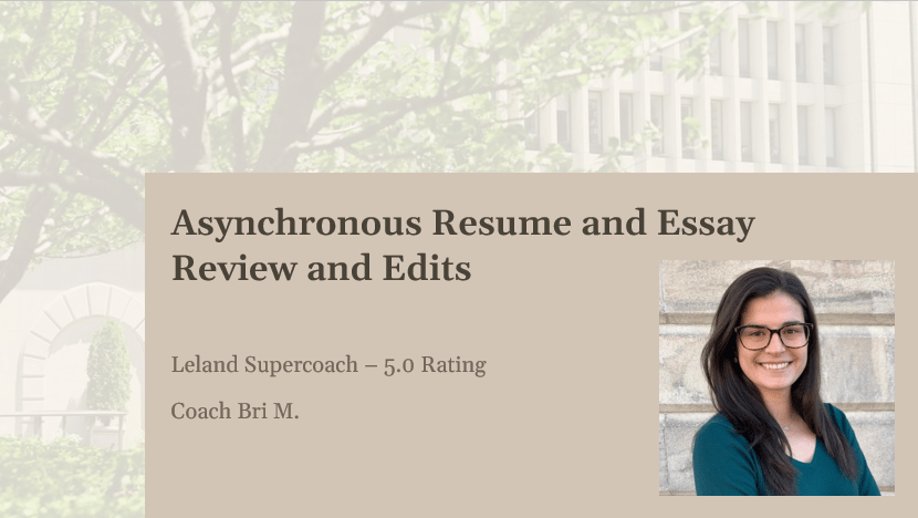 Asynchronous Master's Program Resume and Essay Review and Edits
