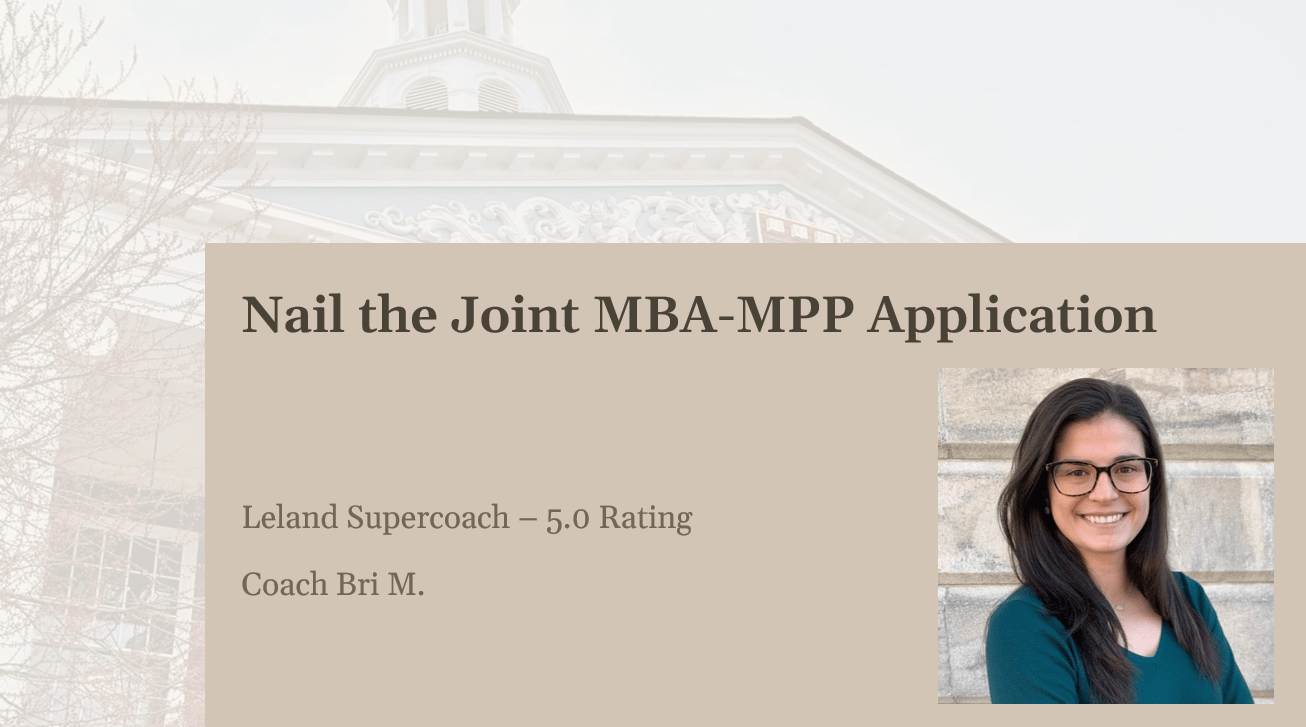 Nail the Joint MBA-MPP Application
