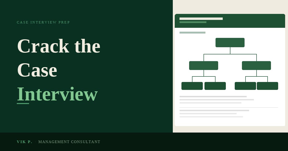 Consulting Case Interview Prep — 3 Live Practice Cases