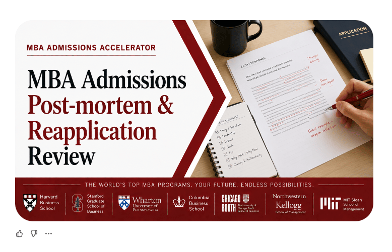 MBA Admissions Post-mortem & Reapplication Review