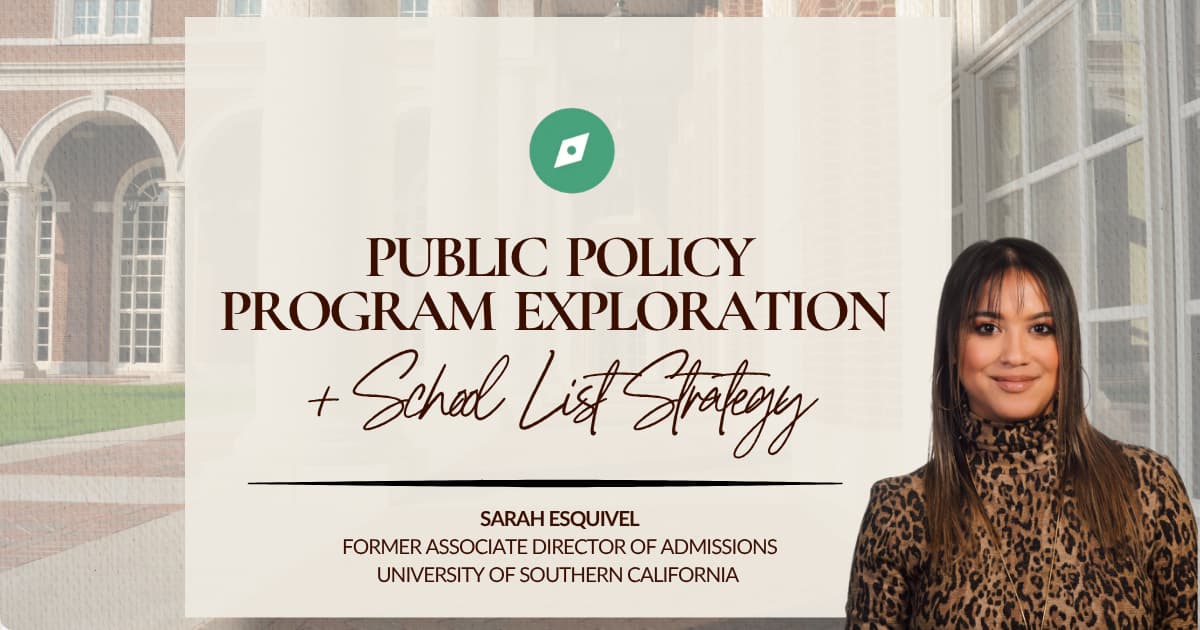 Public Policy Program Exploration & School List Strategy