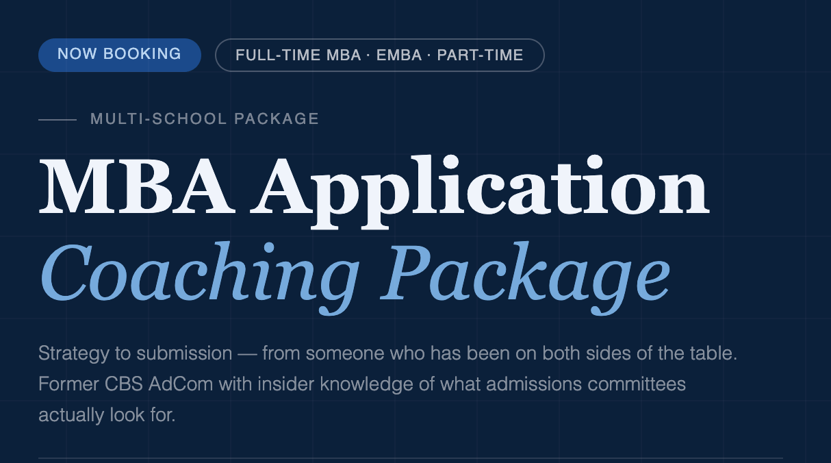 Multi-School MBA Application Package — Strategy to Submission