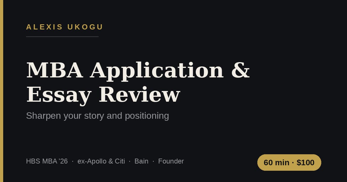 MBA Application & Essay Review: Sharpen Your Story