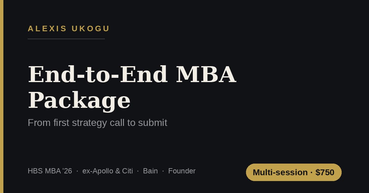 End-to-End MBA Package: From Strategy to Submit