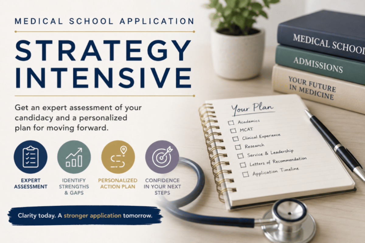 Medical School Application Strategy: Assessment, Action Plan & Follow-Up