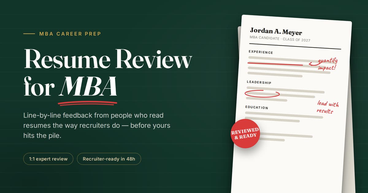 MBA Resume Review