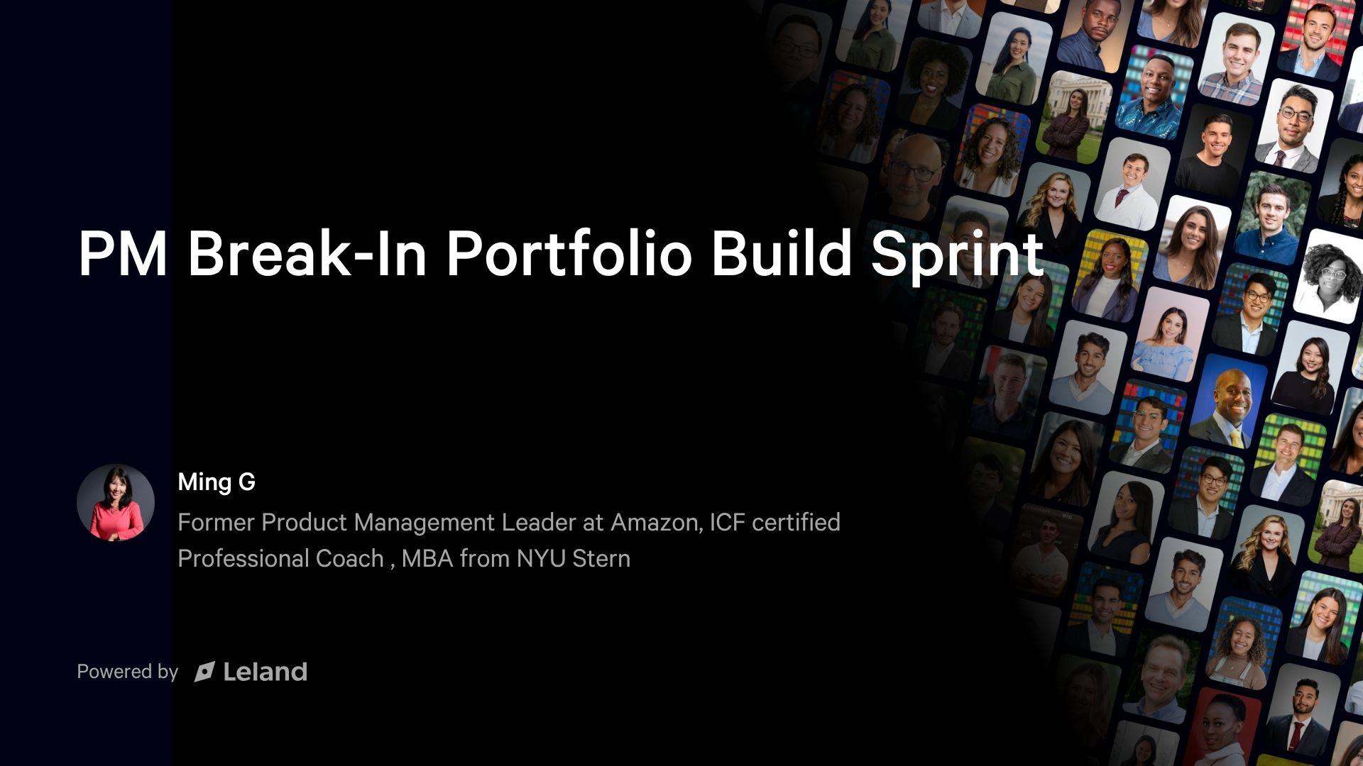 PM Break-In Portfolio Build Sprint