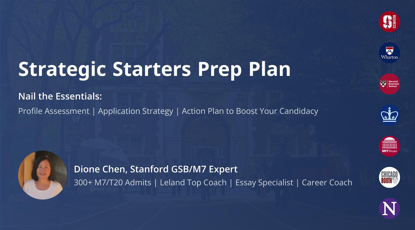 Strategic Starters MBA Prep Plan 