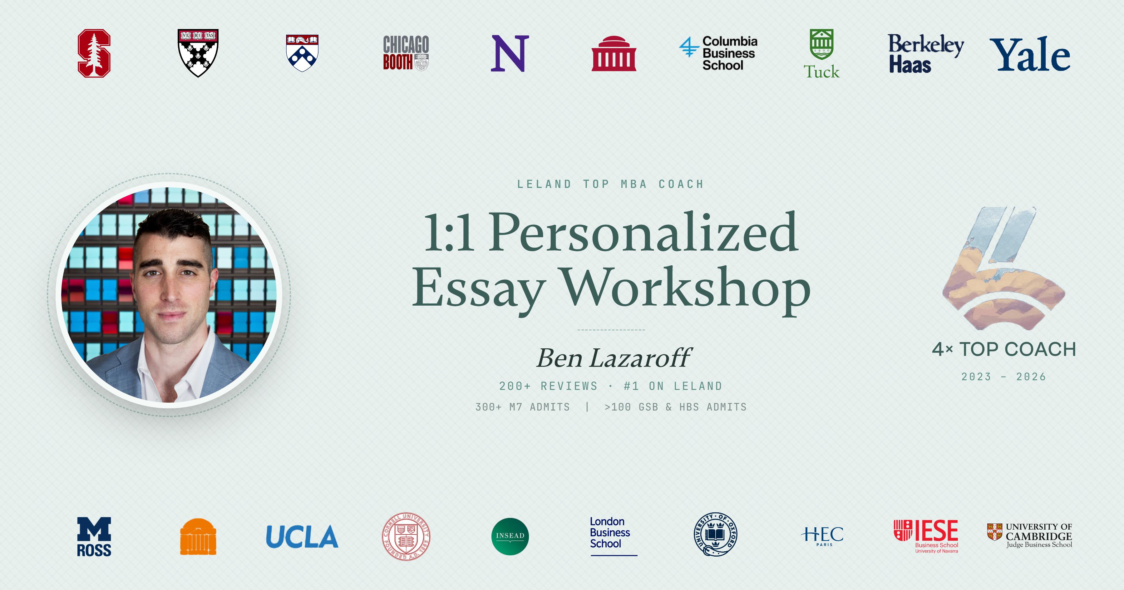 1:1 Personalized Essay Workshop