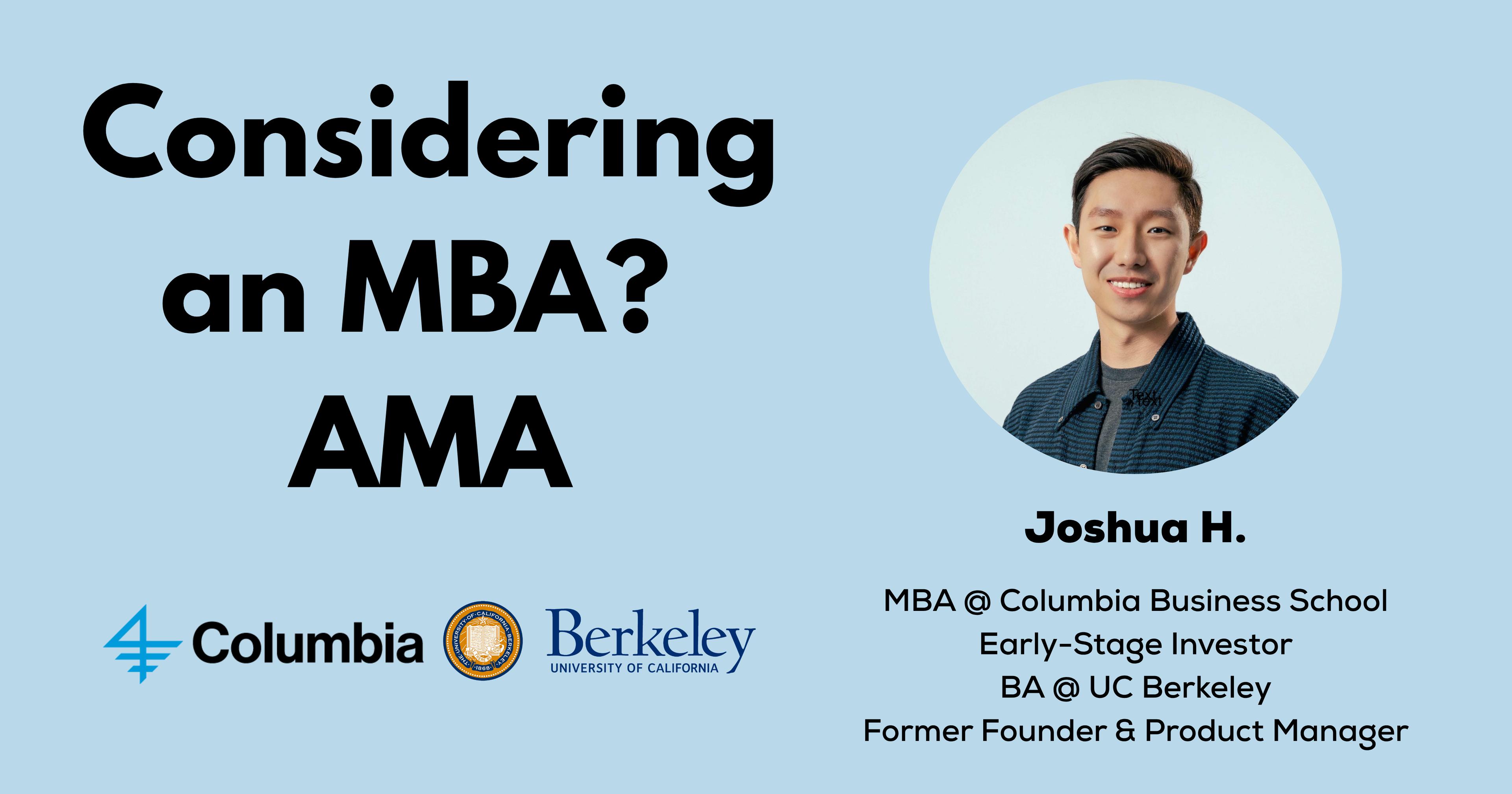 Considering an MBA? AMA